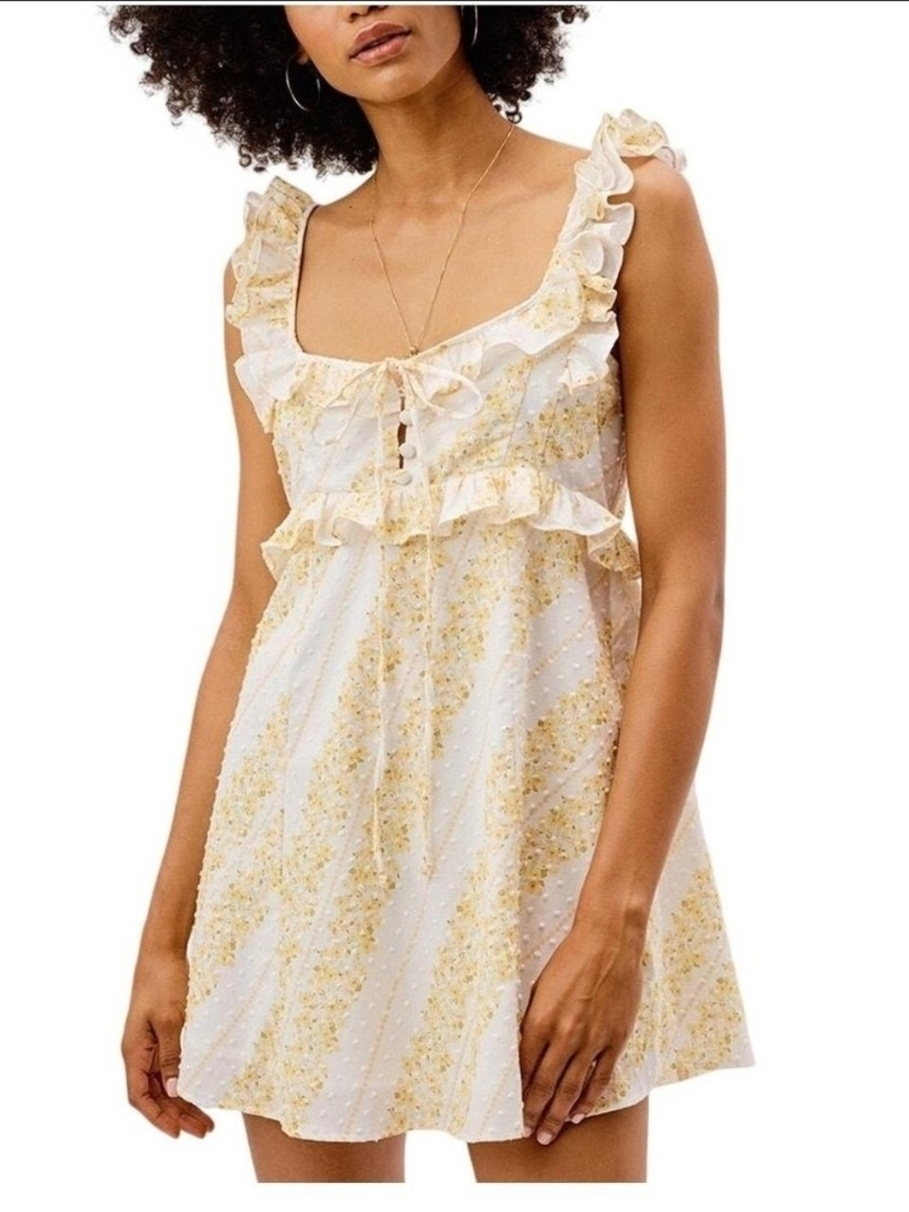 For Love & Lemons Lucie Swing Dress in Yellow